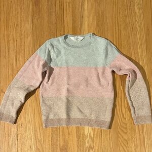 H&M Striped Sweater - Pastel Pink, Light Blue, Beige - girls size 8/10
